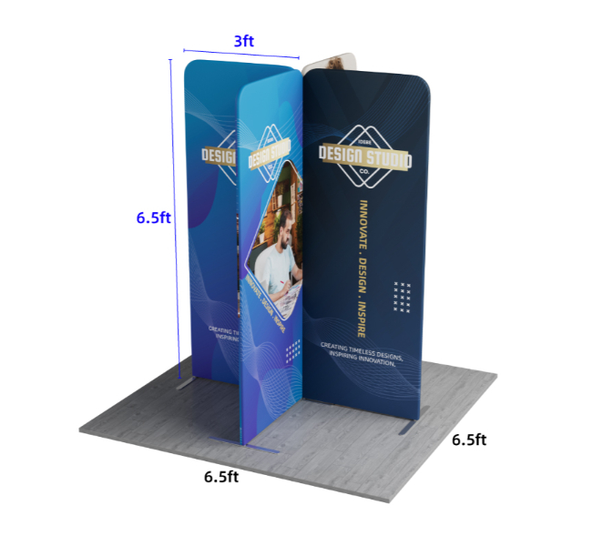 6.5 ft x 6.5 ft X-Shape Magnetic Modular Fabric Display