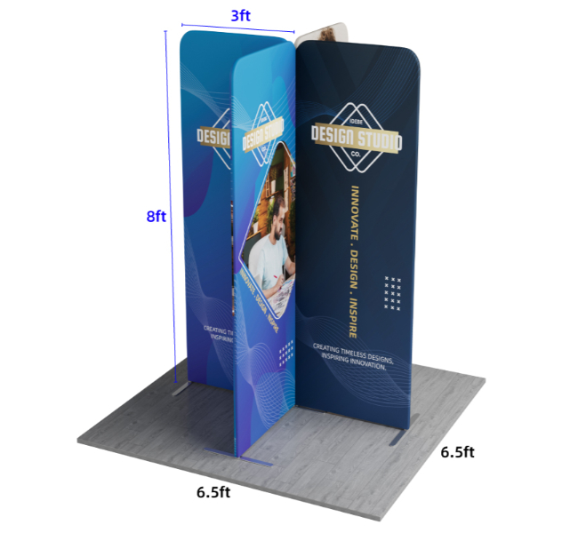 6.5 ft x 6.5 ft X-Shape Magnetic Modular Fabric Display