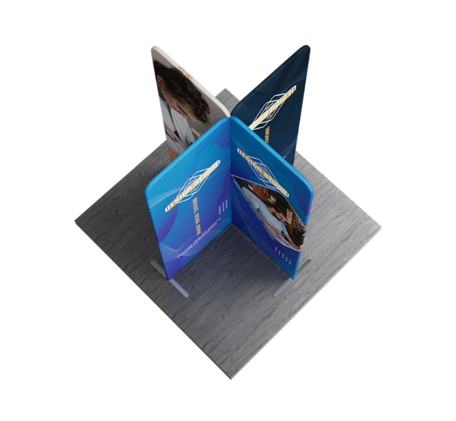 6.5 ft x 6.5 ft X-Shape Magnetic Modular Fabric Display