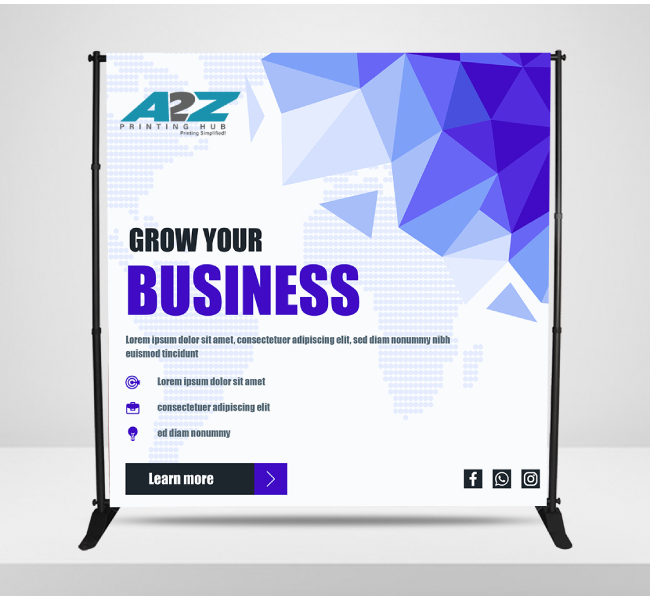 Adjustable banner stands - Premium printing and custom designs for businesses and events.