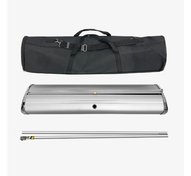 High-quality single-screen roll-up banner stand for marketing and trade shows