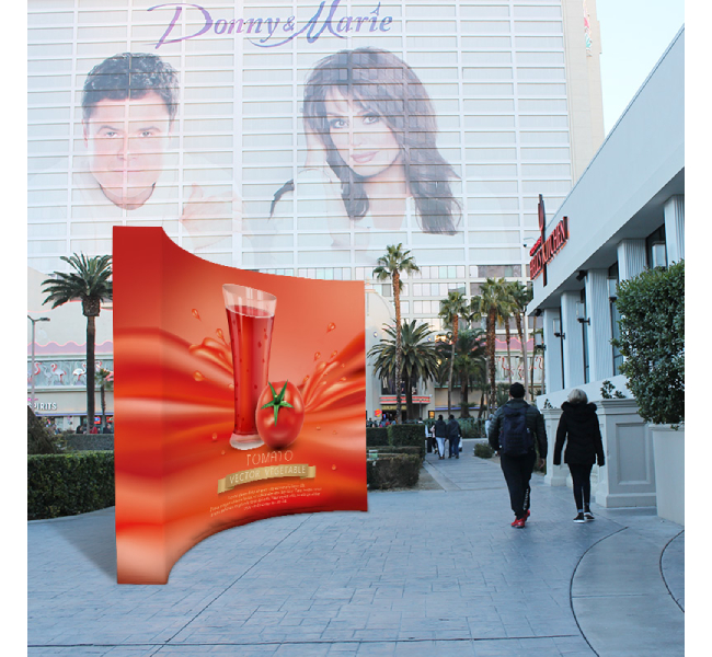 Fabric pop up display curve - Premium printing and custom designs for businesses and events.