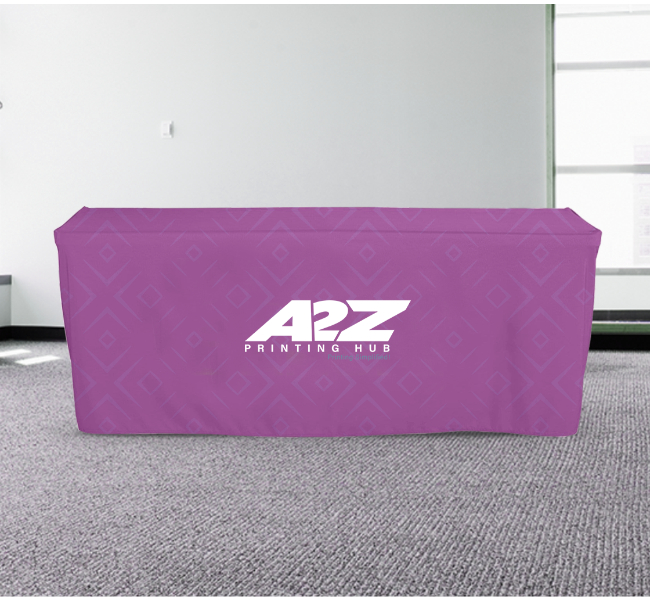 Fitted table covers 4 sided - Premium printing and custom designs for businesses and events.