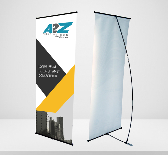 L banner stands - Premium printing and custom designs for businesses and events.