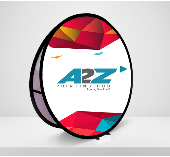 Pop up banner circle - Premium printing and custom designs for businesses and events.