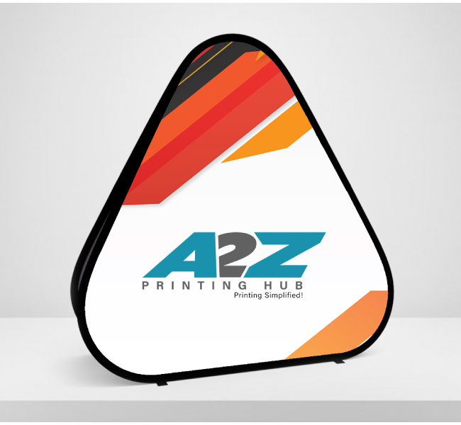 Pop up banner triangle - Premium printing and custom designs for businesses and events.