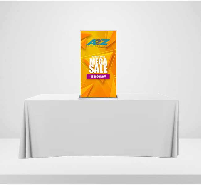 Silverstep tabletop retractable banner stand 24 - Premium printing and custom designs for businesses and events.