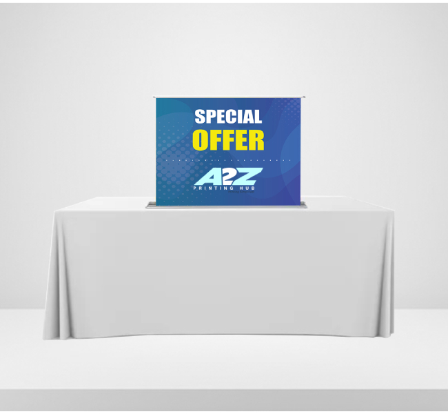 Silverstep tabletop retractable banner stand 48 - Premium printing and custom designs for businesses and events.