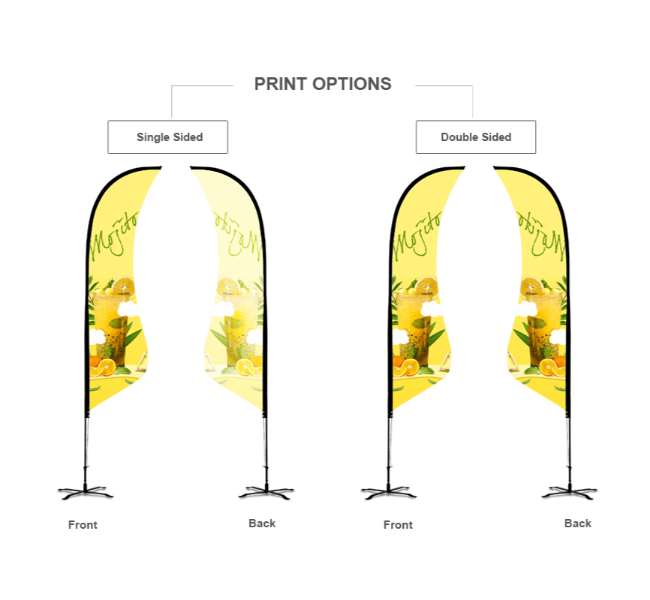 Shark fin flags - Premium printing and custom designs for businesses and events.