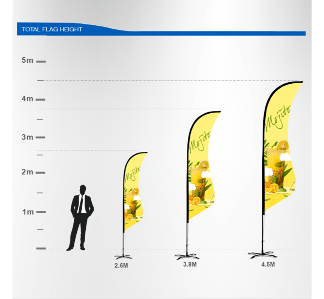 Shark fin flags - Premium printing and custom designs for businesses and events.