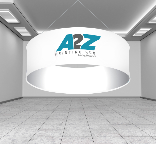 Skytube hanging banners circle - Premium printing and custom designs for businesses and events.