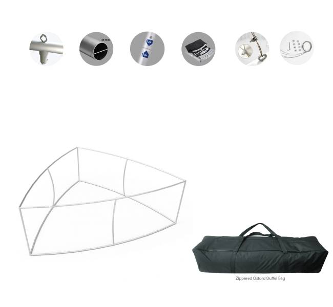 Triangle curved skytube banner - perfect for trade shows and exhibitions