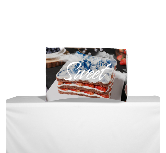 Tabletop tension fabric display - Premium printing and custom designs for businesses and events.